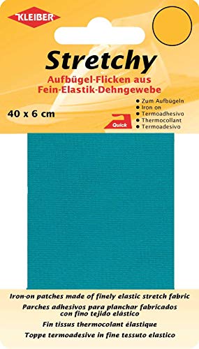 Kleiber + Co.GmbH Stretchy Aufbügel-Flicken, 100% Polyester, smaragd, 40 x 6 x 0,05 cm, 2 von Kleiber