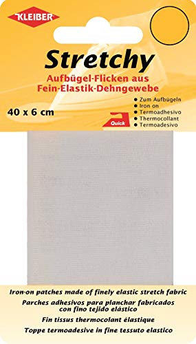 Kleiber + Co.GmbH Stretchy Aufbügel-Flicken, 100% Polyester, weiß, 40 x 6 x 0,05 cm von Kleiber