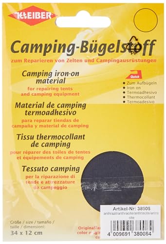 Kleiber Camping-Bügelstoff, 100% Baumwolle, anthrazit, 34 x 12 cm von Kleiber