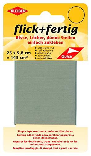 Kleiber 43080 Flick + fertig Selbstklebender Nylon Ausbesserungsflicken, 100% Polyamid, hellgrau, 25 x 5,8 x 0,02 cm , (145 cm²) Kleiber 43080 Flick + fertig Selbstklebender Nylon Ausbesserungsflicken, 100% Polyamid, hellgrau, 25 x 5,8 x 0,02 cm , (145 cm²) von Kleiber