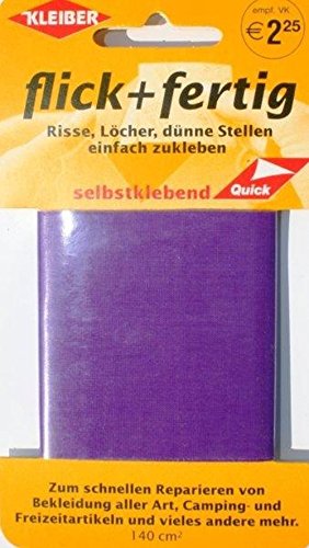 Kleiber 43082 Flick + fertig Selbstklebender Nylon Ausbesserungsflicken, 100% Polyamid, violett, 25 x 6 x 0,02 cm , (145 cm²) von Kleiber