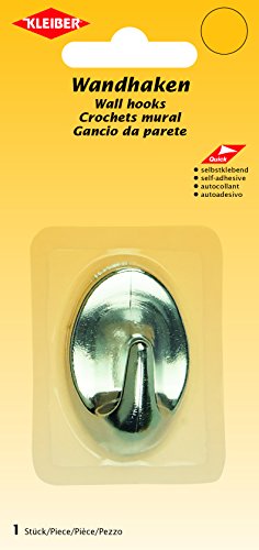 Kleiber 52305 Wandhaken 1 Stück selbstklebend, Plastik, Silber, 5 x 3 x 2,5 cm von Kleiber