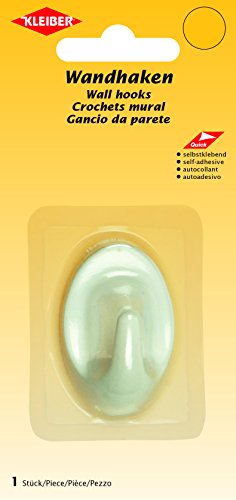 Kleiber 52306 Wandhaken 1 Stück selbstklebend, Plastik, weiß, 5 x 3 x 2,5 cm von Kleiber