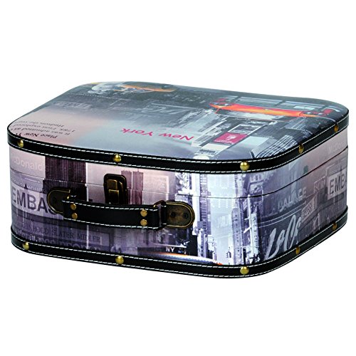 Kleiber New York groß Aufbewahrungs Koffer, Box, Holz, schwarz, 30 x 30 x 13 cm von Kleiber