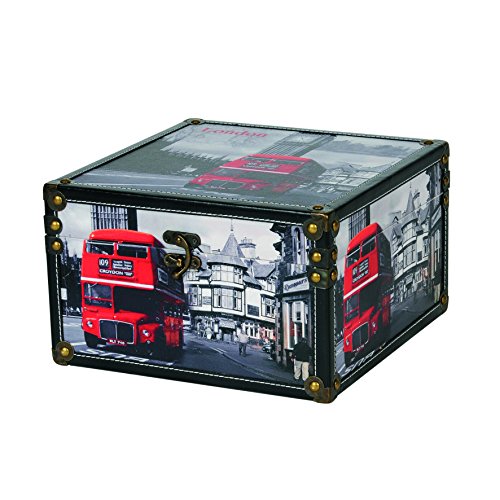 Kleiber Truhe London groß Aufbewahrungs Koffer, Box, Holz, schwarz, 30 x 30 x 18,5 cm von Kleiber