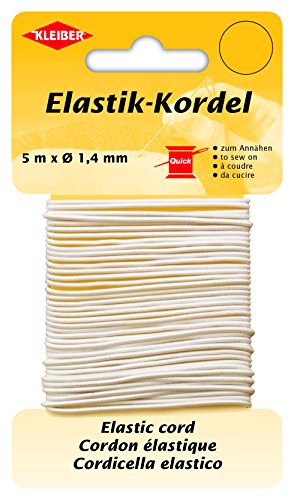 Kleiber Elastik-Kordel/Bastelkordel, 66% Polyester, weiß, 500 x 0,14 x 0,14 cm von Kleiber