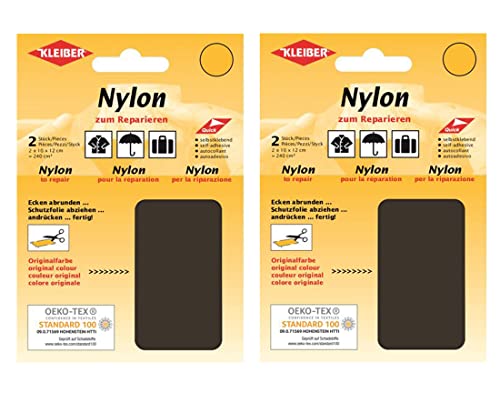 Kleiber Nylon - Flicken Braun Reparaturflicken 12 x 10 cm Selbstklebend Reparatur NylonFlicken 4er Set von Kleiber