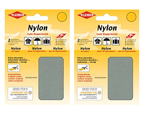 Kleiber Nylon - Flicken Grau Reparaturflicken 12 x 10 cm Selbstklebend Reparatur NylonFlicken 4er Set Nylon Kleiber Nylon - Flicken Grau Reparaturflicken 12 x 10 cm Selbstklebend Reparatur NylonFlicken 4er Set Nylon von Kleiber