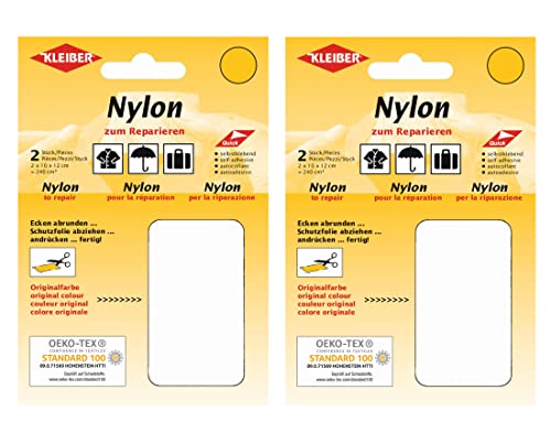 Kleiber Nylon - Flicken Weiss Reparaturflicken 12 x 10 cm Selbstklebend Reparatur NylonFlicken 4er Set von Kleiber