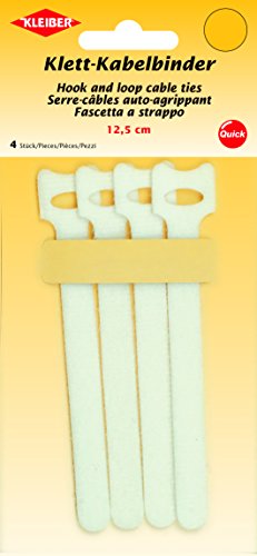 Kleiber medium weiß Klett-Kabelbinder, 100% Polyamid, 12,5 x 2,3 x 0,15 cm von Kleiber