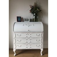 Shabby Chic Chippendale-Kommode Sekretär Schrank Kommode Landhausstil Nostalgie Vintage Weiß Shabby Chic Chippendale-Kommode Sekretär Schrank Kommode Landhausstil Nostalgie Vintage Weiß von Kleiddich