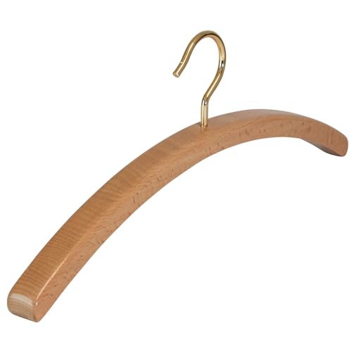 Garderobenbügel 501 Premium natur Buchenholz vermessingter Haken 45 cm breit von Kleiderbügelprofi.de