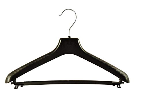 Kleiderbügel für Anzüge und 2-Teiler, Kostümbügel, 38 cm, schwarz, 10 Stück von Kleiderbuegelshop24