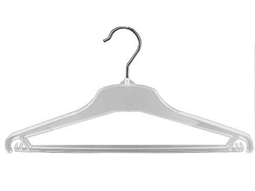 Anzug und Kostüm Kleiderbügel mit Steg, 45 cm, transparent, 20 Stück von Kleiderbuegelshop24