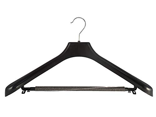 Anzug und Kostümbügel, Kleiderbügel mit Steg und Schaum, 48cm, schwarz, Neu, 50 Stück von Kleiderbuegelshop24