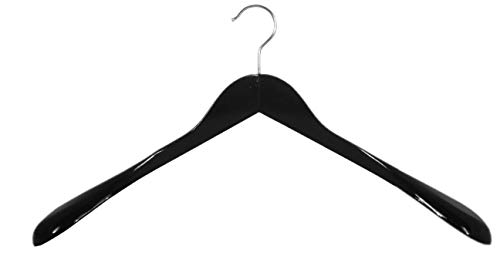 Holzbügel für Jacken und Mäntel, breit, 50 cm, schwarz, 5 Stück von Kleiderbuegelshop24