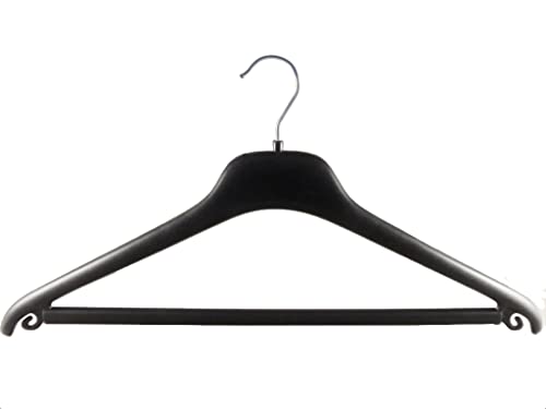 Kostümbügel mit Steg, Kleiderbuegel aus Plastik, HL240, schwarz, 40 cm, 15 Stück von Kleiderbuegelshop24