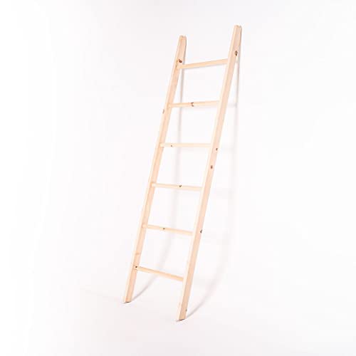 Kleiderleiter Premium Zirbenholz | 171 x 47 x 5,5 cm | 6 stabile Sprossen | durchgehende Holme | Handtuchhalter für Bad & Schlafzimmer | Handarbeit aus Deutschland von Kleiderleiter