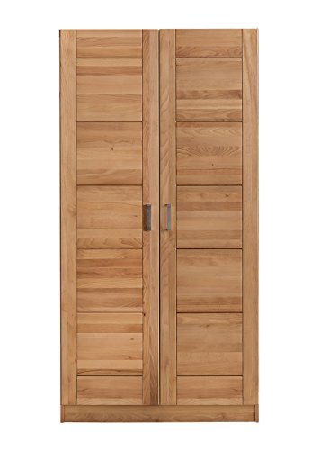 Kleiderschrank Kernbuche Pia 2 Teilmassiv geölt Breite 102cm 2türig von Kleiderschrank