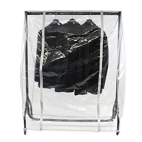 Abdeckhaube für Kleiderständer mit der Breite 150cm, Transparente Schutzhülle mit Zwei Reißverschlüssen von DPS Shopfitting