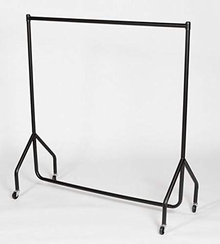 DPS Shopfitting Stabiler Kleiderständer, Schwarz, 152cm Breite, 155cm Höhe, 51cm Tiefe, 100kg Traglast, Ideal für Mäntel von DPS Shopfitting