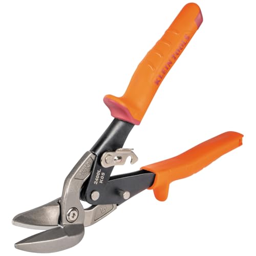 Klein Tools 2400L Linksschneidende Offsetschere Luftfahrt-Blechschere mit geschmiedeter Klinge für präzises Blechschneiden von KLEIN TOOLS