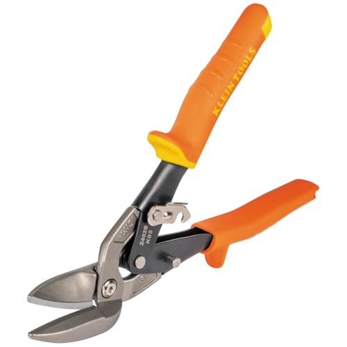 Klein Tools 2402S Geradschneide, Offset-Schere, Luftfahrt-Blechschere mit geschmiedeter Klinge für präzises Blechschneiden von Klein Tools
