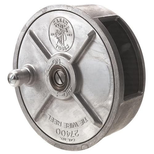 Klein Tools 27400 Tiewire Reel, leichtes Aluminium, Linkshänder und Rechtshänder mit Rücklaufknopf von KLEIN TOOLS