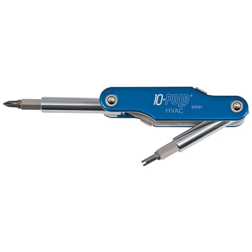 Klein Tools 32534 10-fach Falt-Schraubendreher mit Schrader-Ventilkern von Klein Tools