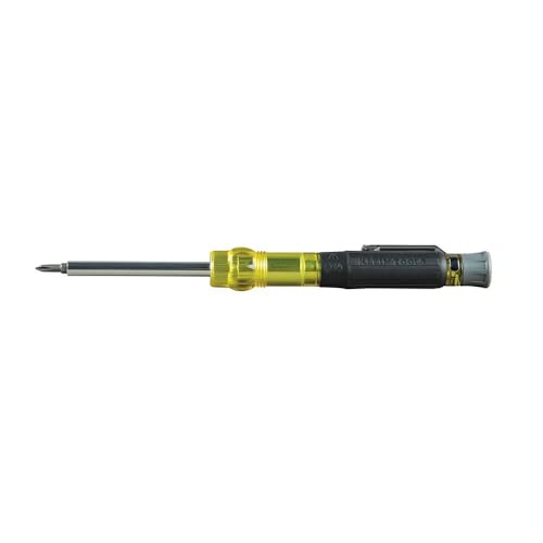 Klein Tools 32613 Multi-Bit-Schraubendreher, Präzisions-HVAC 3-in-1 Taschenschraubendreher mit Kreuzschlitz, Schlitz- und Schrader-Bits von KLEIN TOOLS