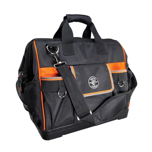 Klein Tools 55469 Tradesman Pro Werkzeugtasche, weit geöffnet, Schwarz/Orange von Klein Tools