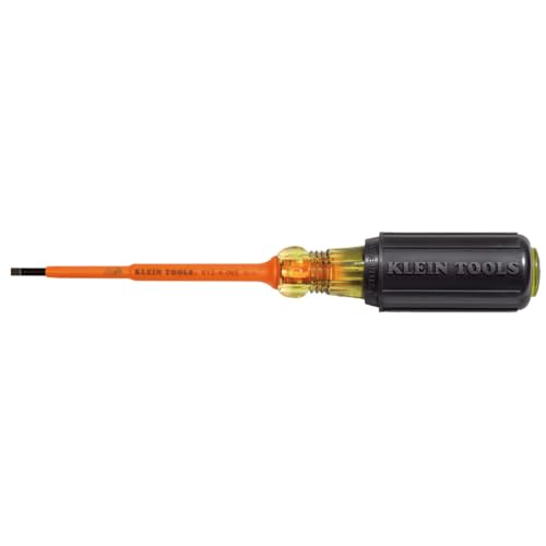 Klein Tools 612-4-INS Isolierter 1/8 Zoll Schlitzschraubendreher, 10,2 cm von Klein Tools