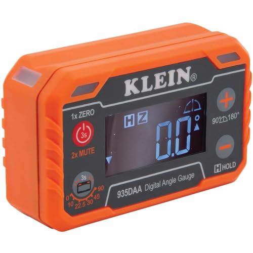 Klein Tools 935DAA Digitale elektronische Wasserwaage und Winkelmesser, LED-Winkelwarnung, Messen und Einstellen von Winkeln, 0-90 und 0-180 Grad Bereiche von KLEIN TOOLS