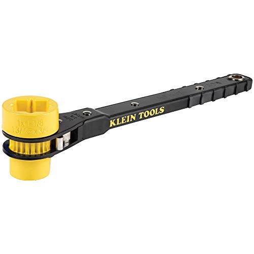 Klein Tools KT151T Lineman's Ratschenschlüssel mit Schraubendesign, 3/4 Zoll, 13/16 Zoll, 1 Zoll x 1-1/8 Zoll Kombi-Vierkant-Stecknuss von Klein Tools