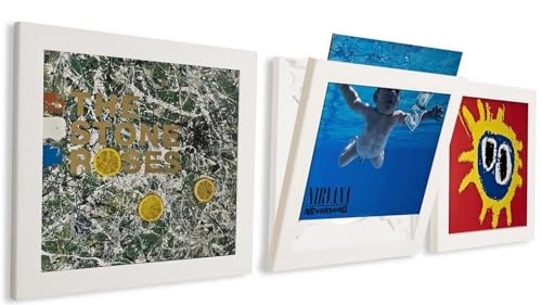 Art Vinyl, Schallplattenrahmen, Wechselrahmen, Album Cover, UV-Schutz, 3er-Set, weiß von PLAY AND DISPLAY