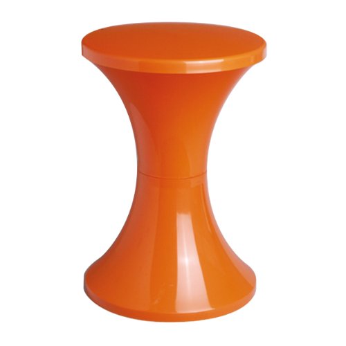 Designklassiker Hocker Tam Tam Pop mit Stauraum unter der Sitzfläche, Stapelbar, leicht, orange von Klein & More