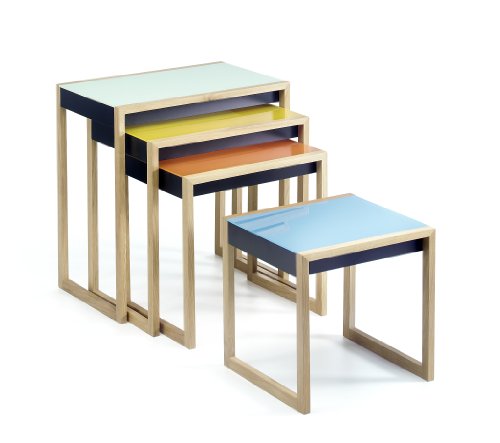 Josef Albers Nesting Tables Satztische, Original Bauhaus-Klassiker aus hochwertigem Material, Tischset Made in Germany, 4-er Set von Klein & More