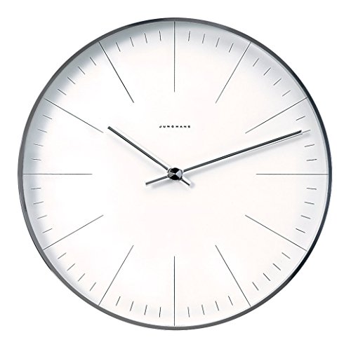 max bill Design-Wanduhr im Bauhaus-Stil | Quarz-Uhrwerk | Made in Germany | Ø 22 cm | Strich-Zifferblatt von Klein & More