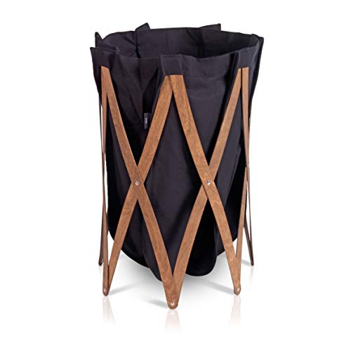 Marie Pi, Wäschesammler, größenverstellbar, Holz Gestell walnuss, Wäschesack schwarz Marie Pi, Wäschesammler, größenverstellbar, Holz Gestell walnuss, Wäschesack schwarz von Klein & More