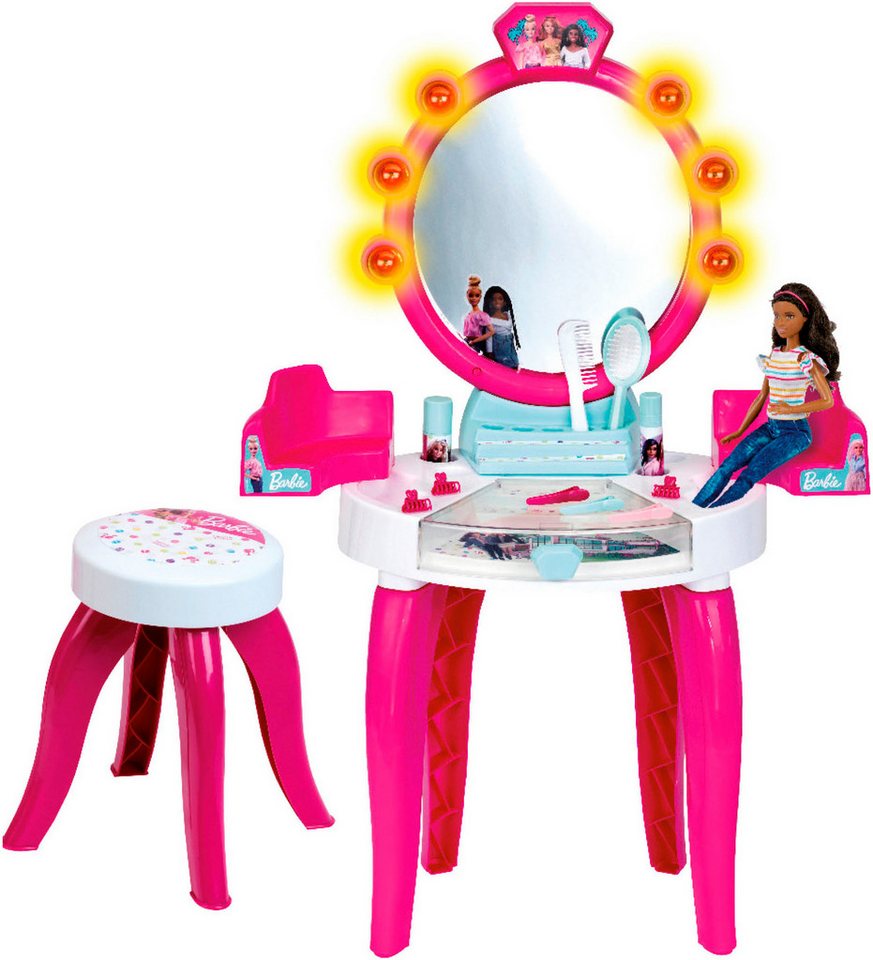 Klein Schminktisch Barbie Schönheitsstudio mit Zubehör, mit Licht- und Soundfunktion von Klein