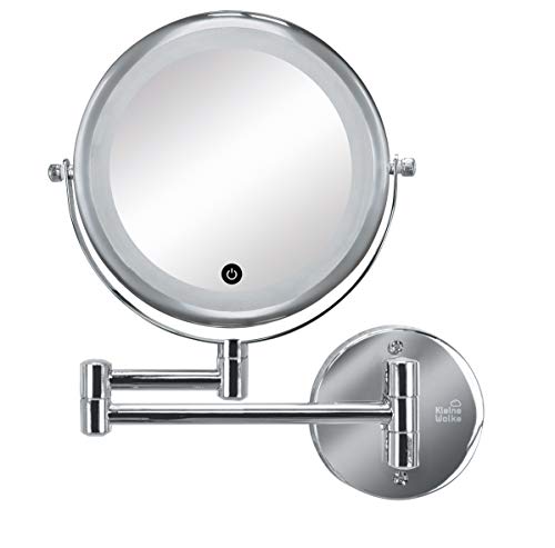 Kleine Wolke Kosmetikspiegel Lumi Mirror Silber Spiegel, Metall chromiert/Glas, Maße: ca. 29 x 36 x 4 cm von Kleine Wolke