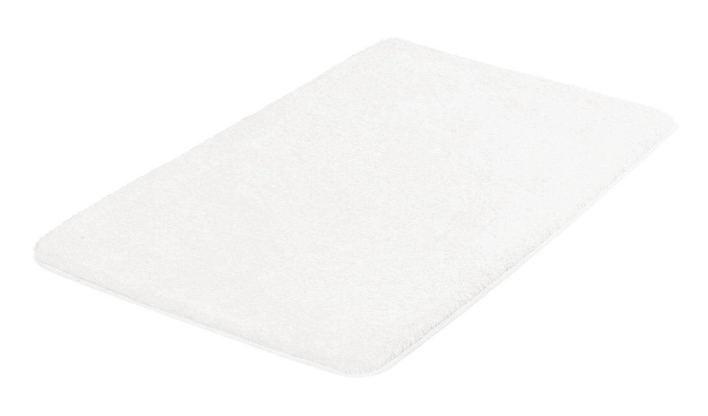 Badematte MEADOW, Weiß, 90 x 60 cm, Uni Kleine Wolke, Höhe 30.0 mm, rutschhemmend beschichtet, fußbodenheizungsgeeignet, Polyester, rechteckig von Kleine Wolke
