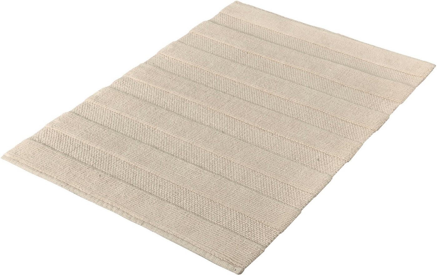 Badematte Tikka Kleine Wolke, Höhe 5 mm, rutschhemmend beschichtet, fußbodenheizungsgeeignet, Baumwolle, rechteckig, Badteppich, Uni-Farben, gestreift, Hoch-Tief Effekt von Kleine Wolke