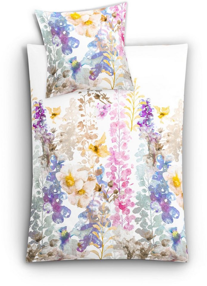 Bettwäsche Alcea, Kleine Wolke, Mako-Satin, 2 teilig, mit floralem Print von Kleine Wolke