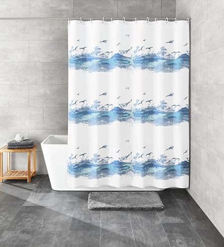 Kleine Wolke Duschvorhang Seaside, 180 x 200 cm, krokusblau von Kleine Wolke