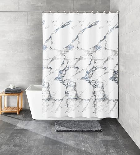 Kleine Wolke Marble Duschvorhang, Polyester, anthrazit, 180 x 200 cm von Kleine Wolke