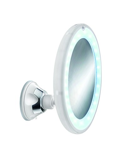 Kleine Wolke Kosmetikspiegel Flexy Light, mit 5-facher Vergrößerung, Größe: 17,5 x 17,5 x 10,5 cm, Material: Polystyrol / Glas von Kleine Wolke