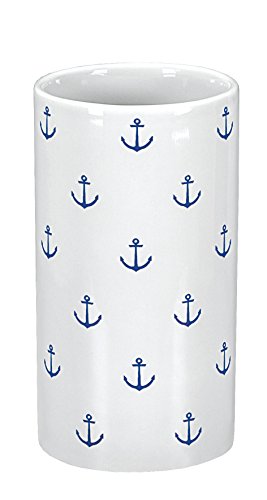 Kleine Wolke Anchor Zahnputzbecher, Steinzeug, Dunkelblau, 6,2 x 11,5 von Kleine Wolke