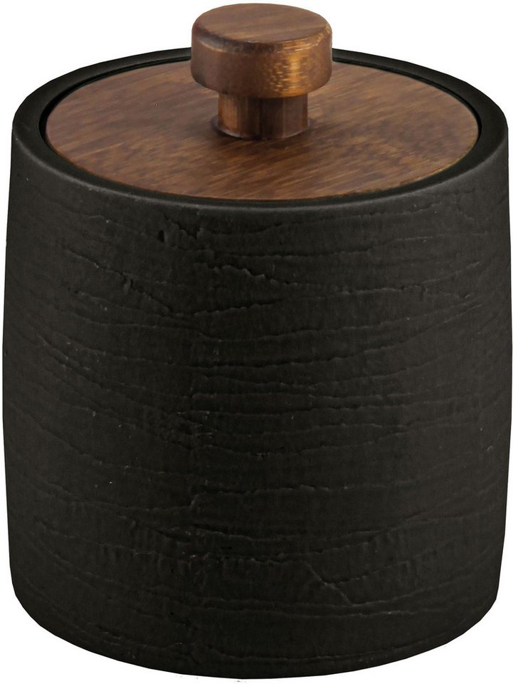 Kleine Wolke Aufbewahrungsdose Harper (2 St), Wattedose mit Holzdeckel von Kleine Wolke