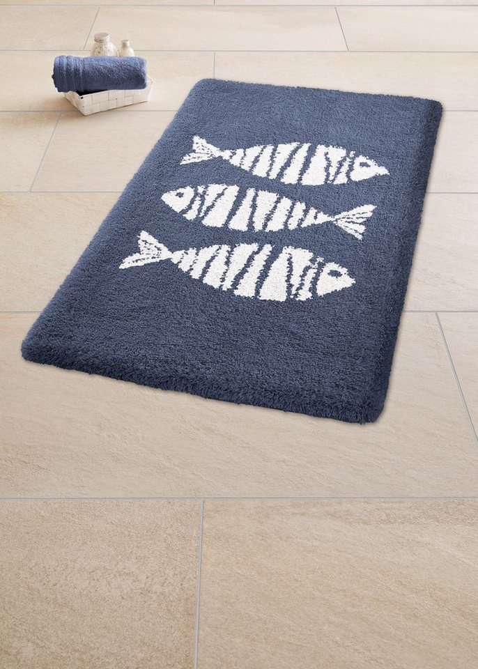 Kleine Wolke Badematte Badteppich Fish, fußbodenheizungsgeeignet, 100% Polyester, rechteckig Kleine Wolke Badematte Badteppich Fish, fußbodenheizungsgeeignet, 100% Polyester, rechteckig von Kleine Wolke